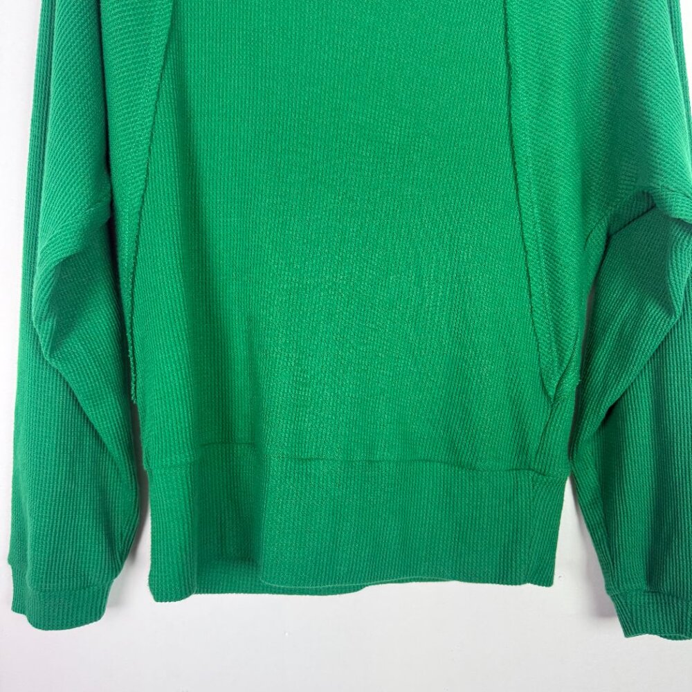 Anthropologie Pilcro Angie Mock Neck Waffle Top Green Size Small S EUC - Picture 5 of 11